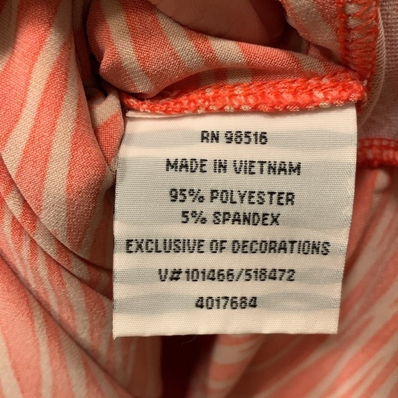 {Coldwater Creek} Vibrant Orange & Cream sidesash dress - Picture 2 of 7